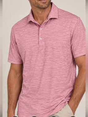 Pronto Uomo Heathered Light Purple Polo Shirt Sz L Soft Knit Classic Casual